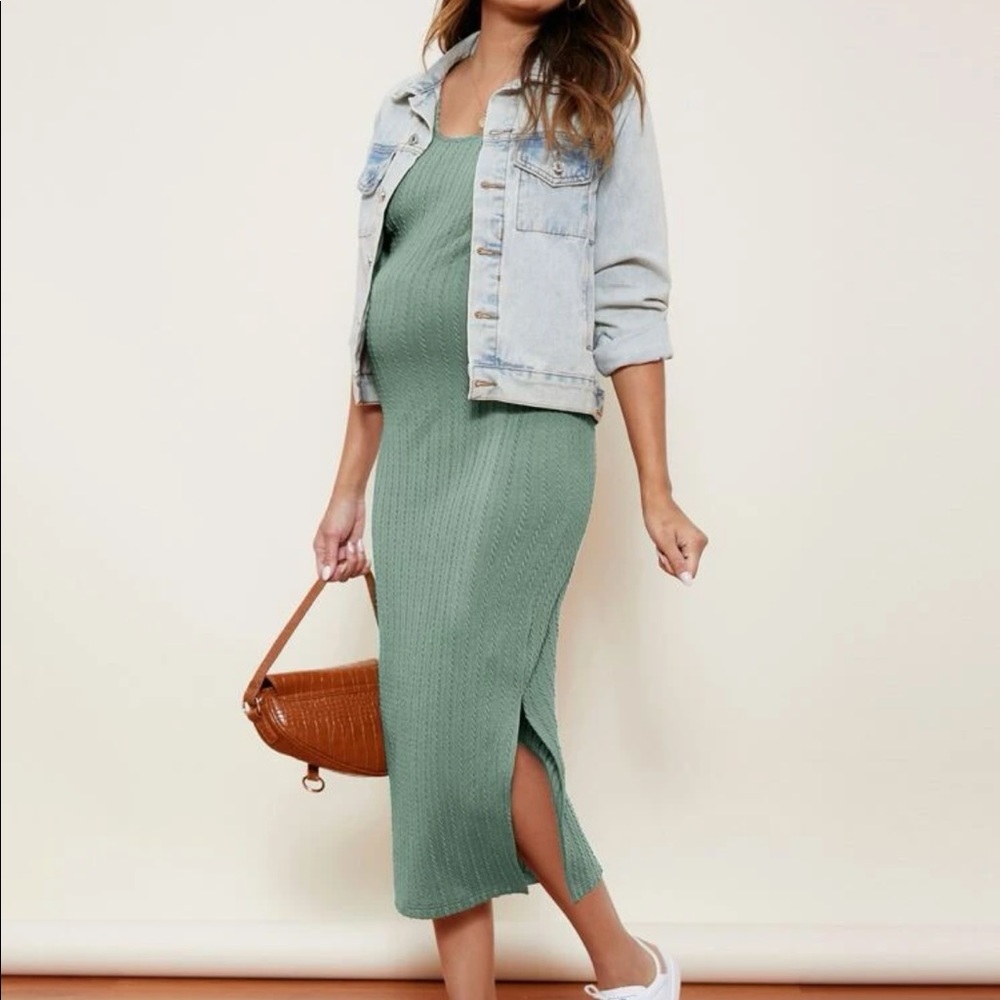 Maternity Split Side Cable Knit Dress - Picture 6 of 6